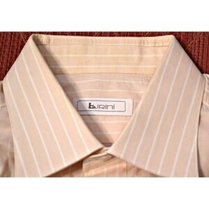 Men's Burini luxury button down shirt 15 1/2" 39 made in Italy pale salmon